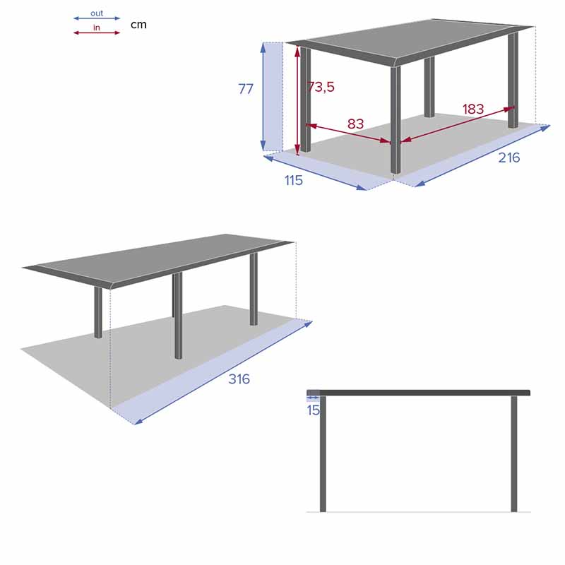 Mesa Allure Grafito - Vista 4