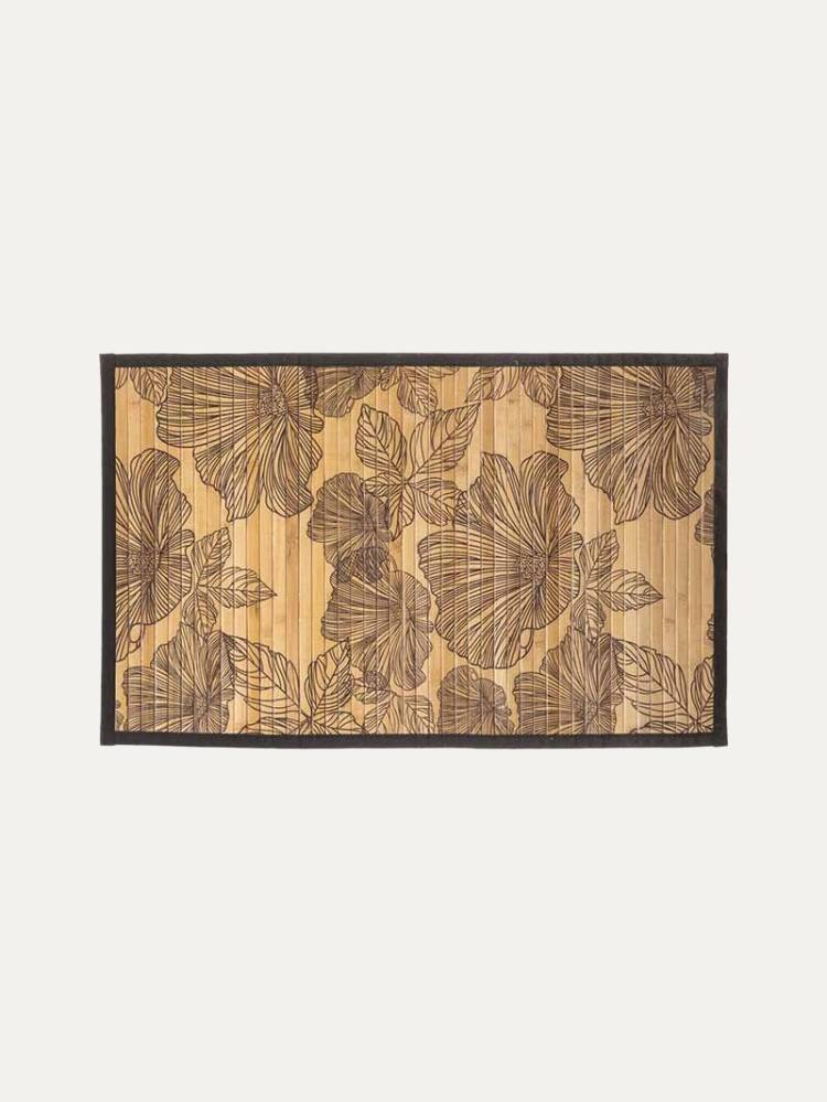Alfombra Baño Black Flora