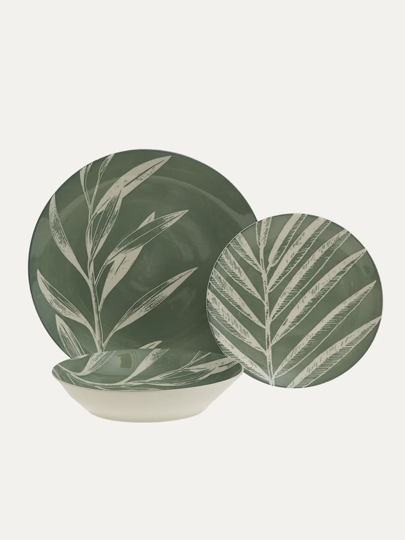 Vajilla Hojas Verde