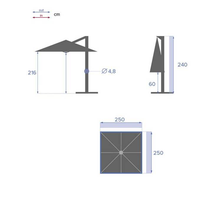 Sombrilla Manoa Pizarra - Vista 4